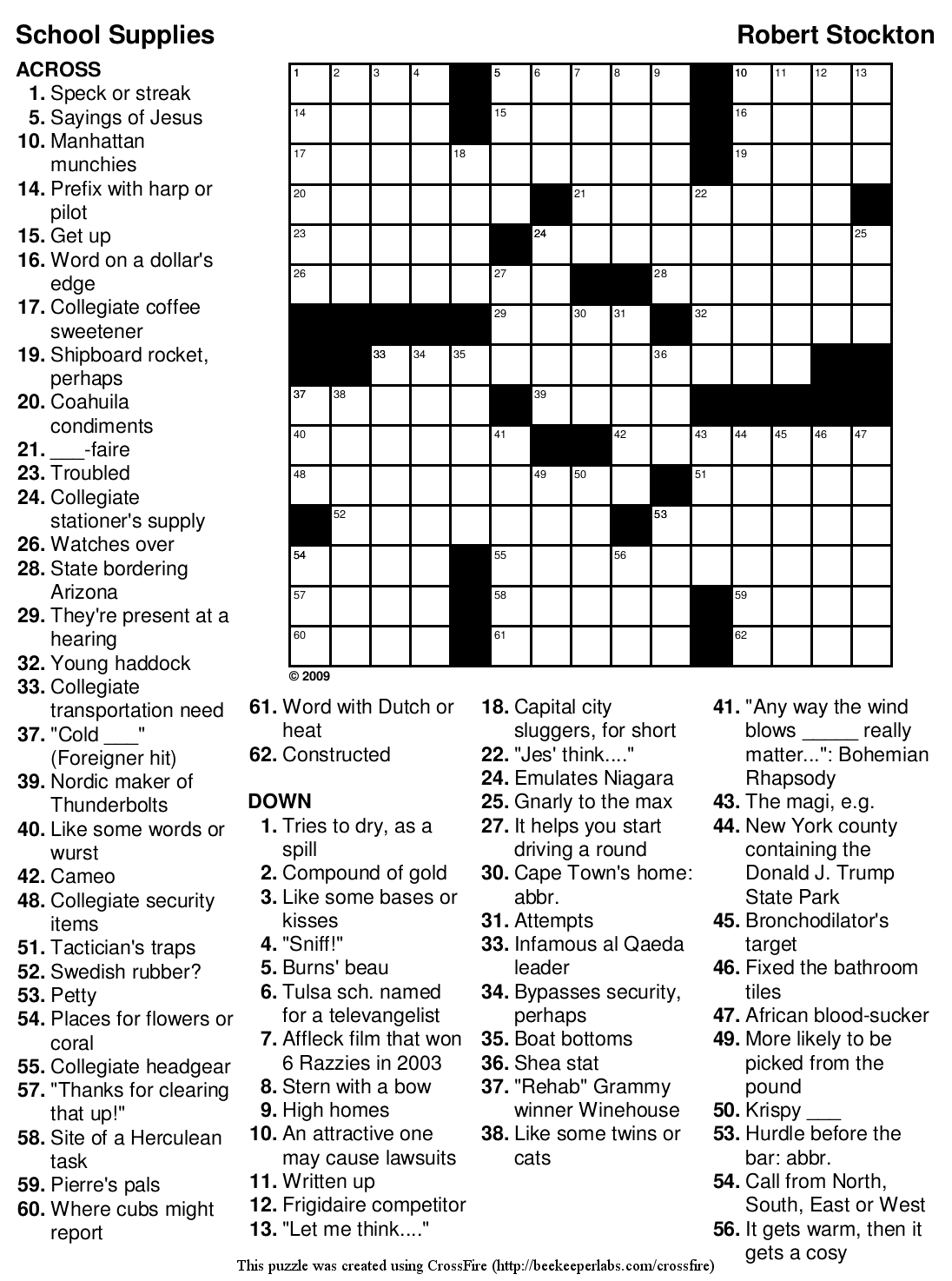 Printable Adult Crossword Puzzles 108