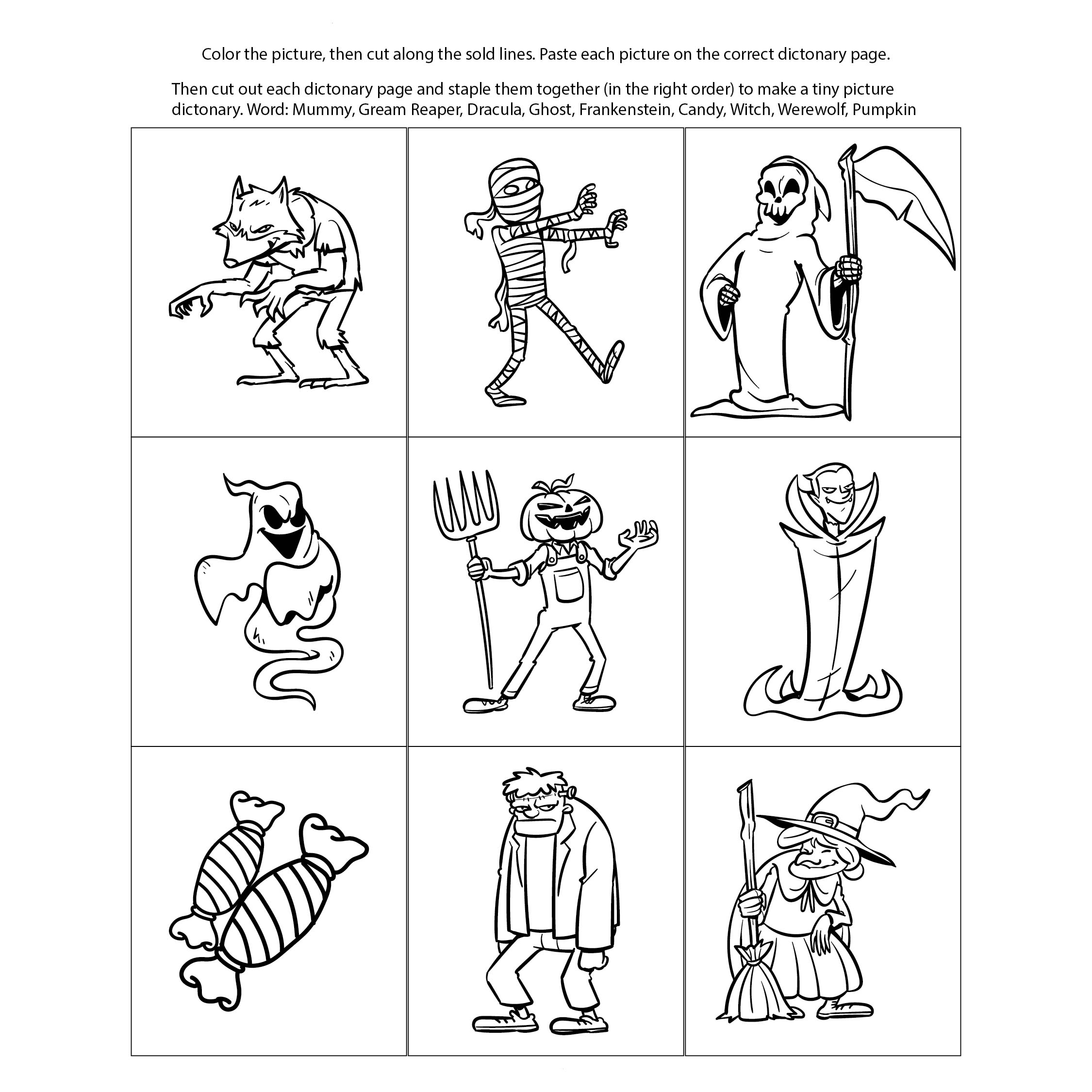 Printable Halloween Cut And Paste