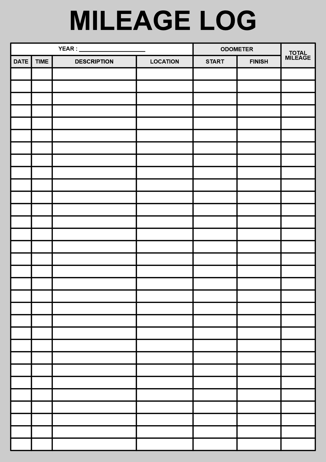 7 Best Images Of Printable Mileage Log Sheet Template Printable 