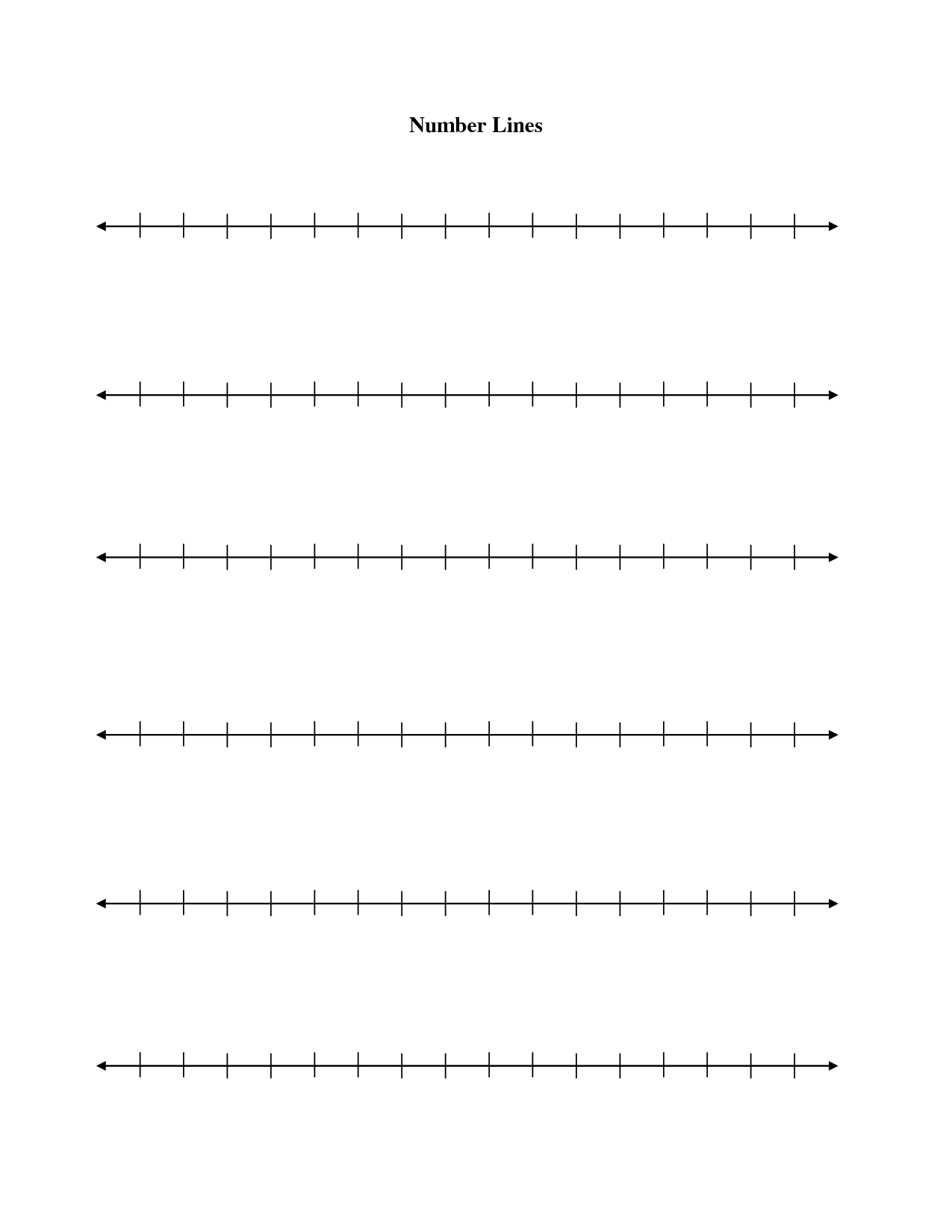 Blank Number Line Template