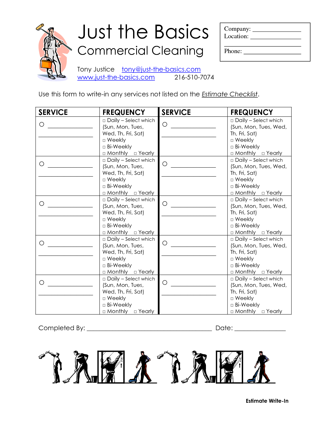 Cleaning Schedule Template Free from www.printablee.com