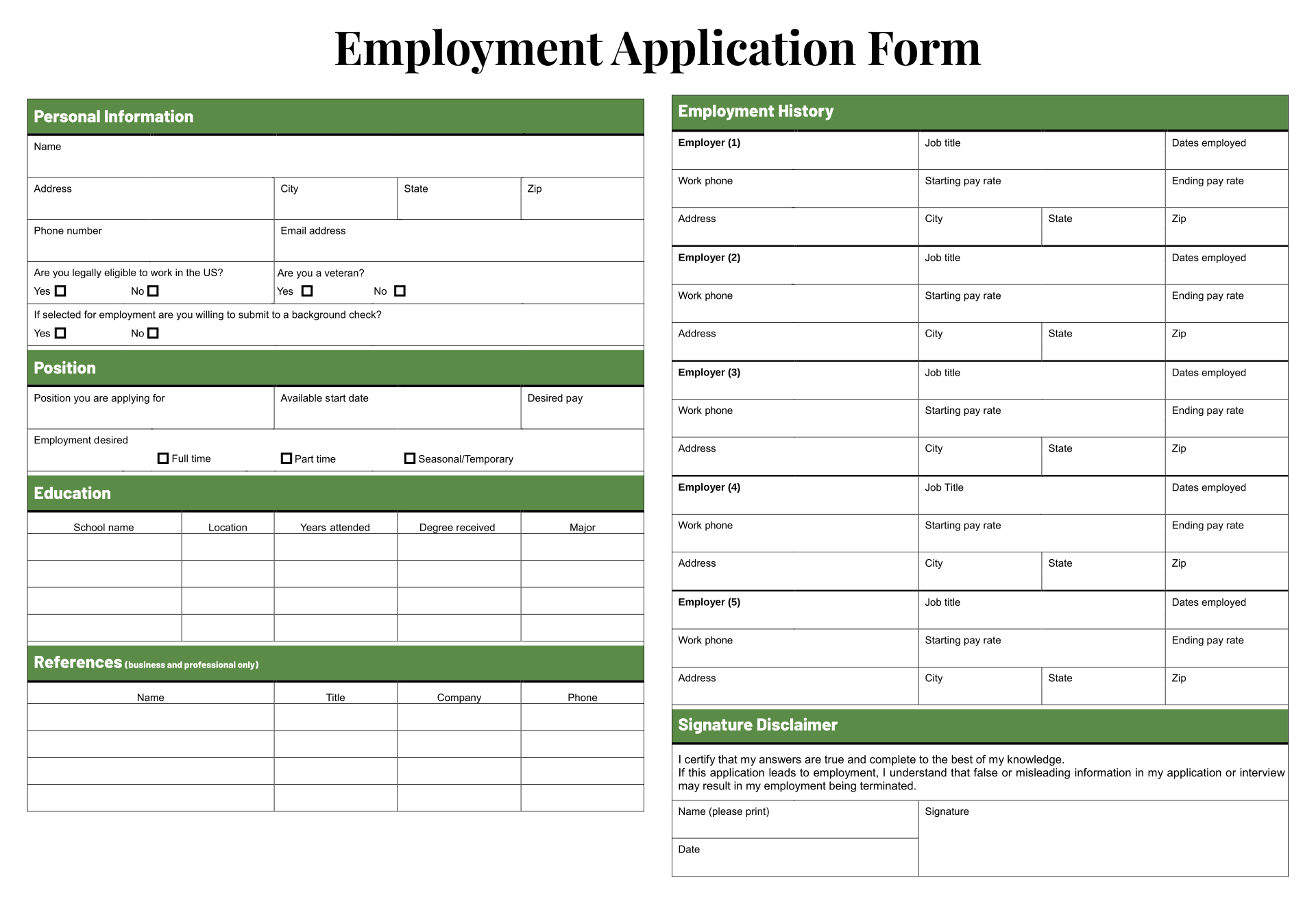 7 Best Images Of Blank Printable Medical Application Free Printable Blank Job Application