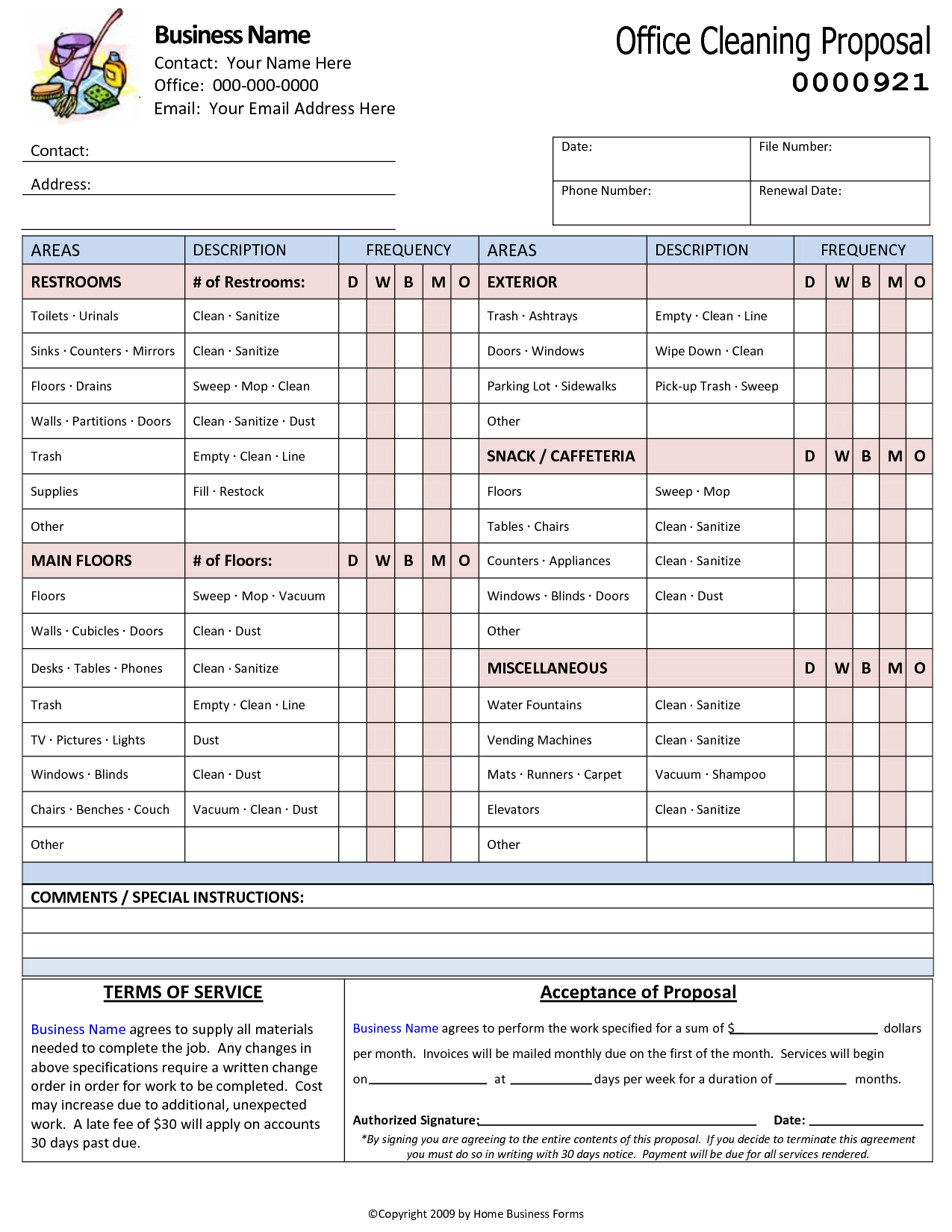 Editable Office Cleaning Checklist Template