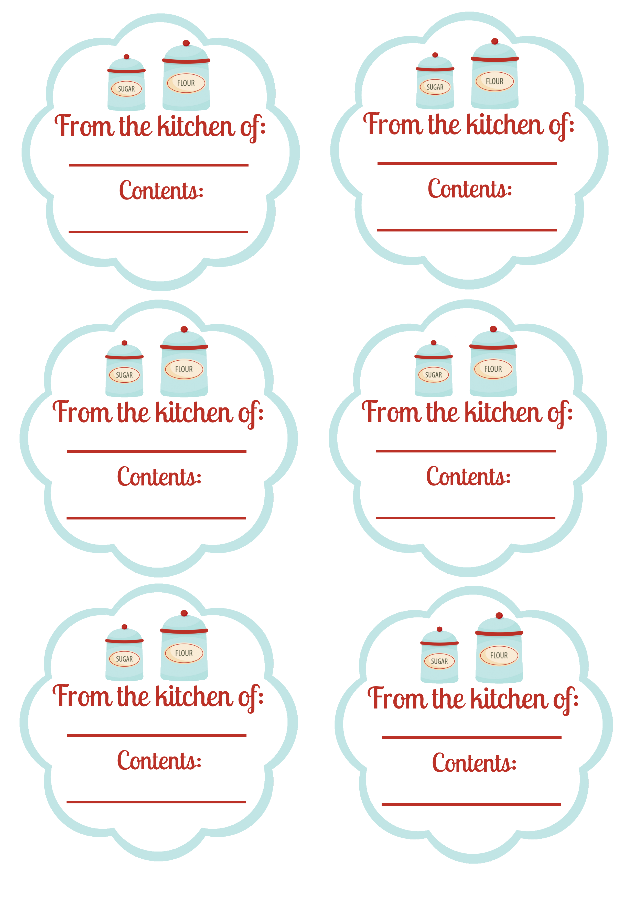 Free Printable Food Labels