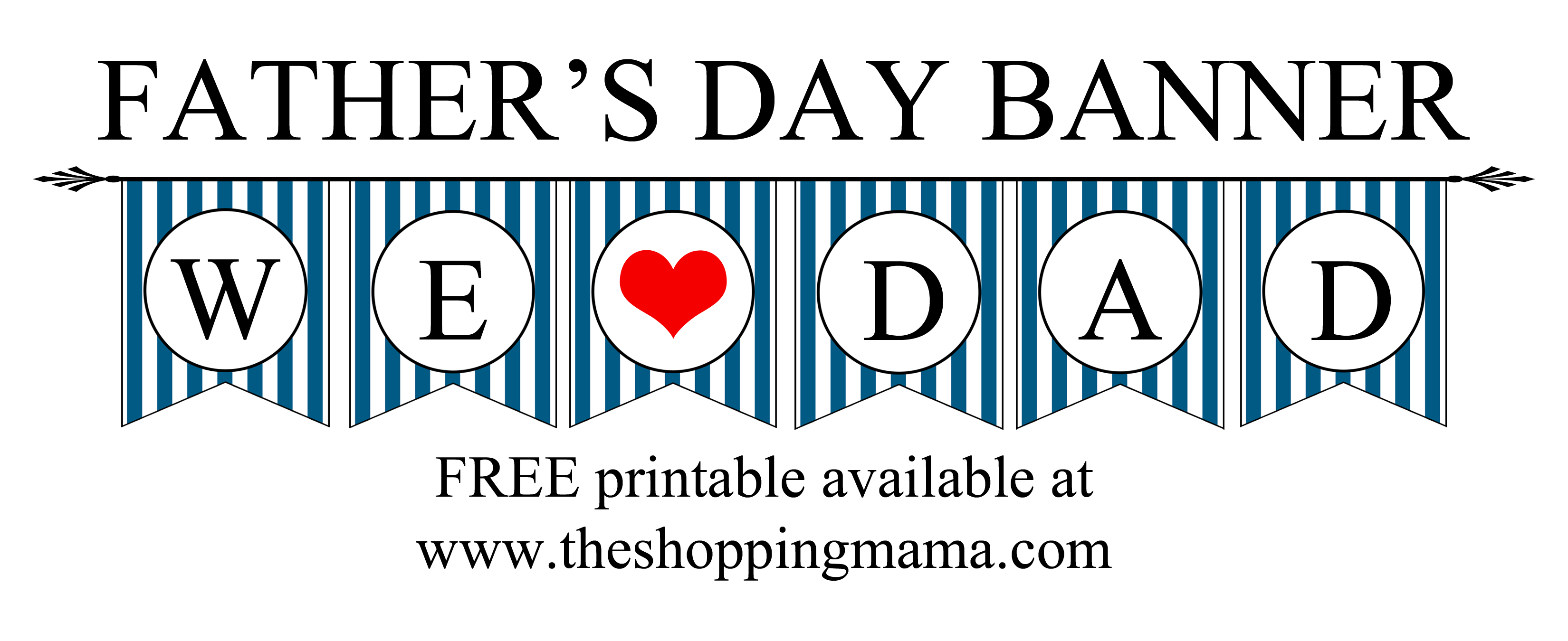 Happy Fathers Day Banner Printable Free Download