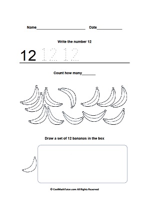 4 Best Images of Printable Preschool Worksheets Number 12 - Number 12