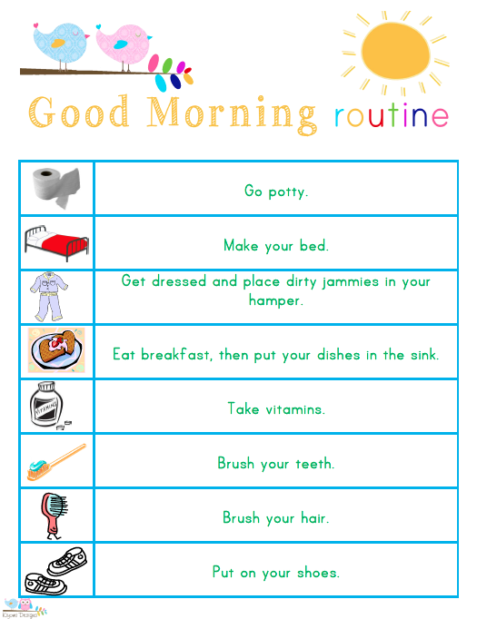 7 Best Images of Blank Bedtime Routine Printables School Morning