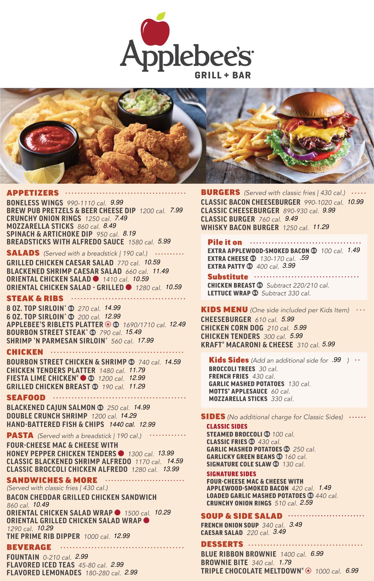 Printable Applebees Menu Printable Templates