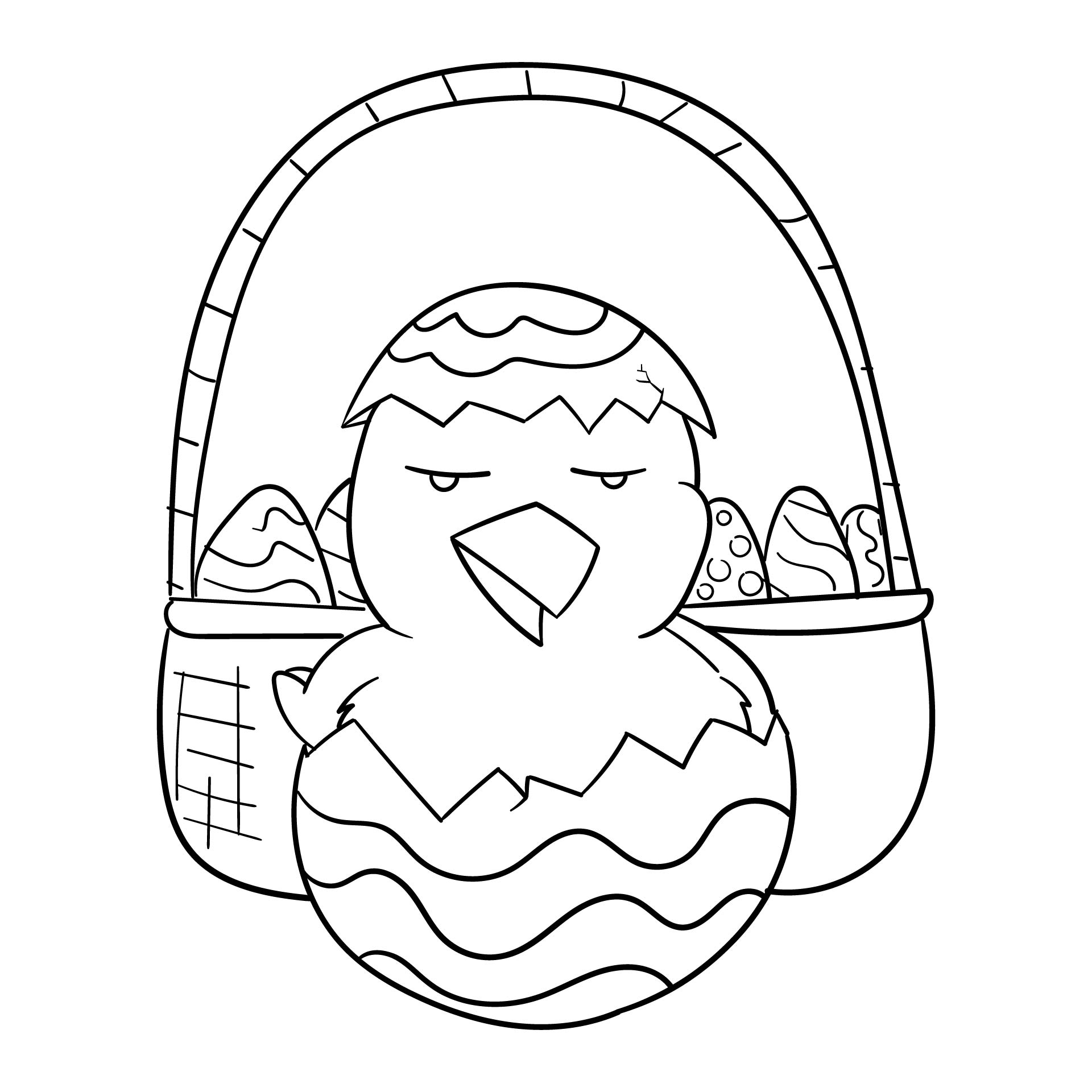 7 Best Images Of Easter Chicks Outline Printable Chick Coloring Page 