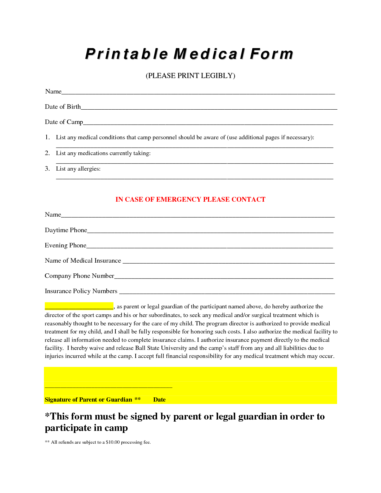 Freeprintablemedicalforms