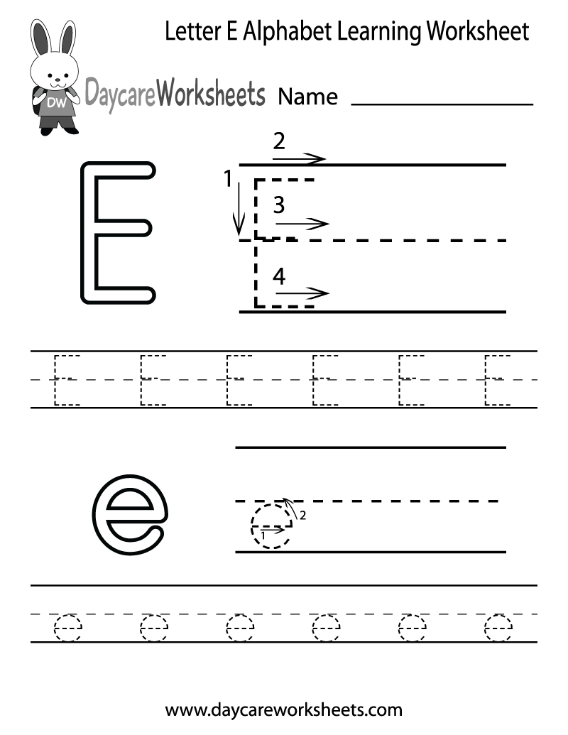 6 Best Images Of Printable Preschool Worksheets Letter E Letter E 