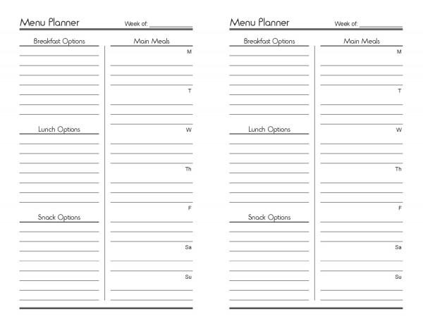 Design Your Own Menu Template