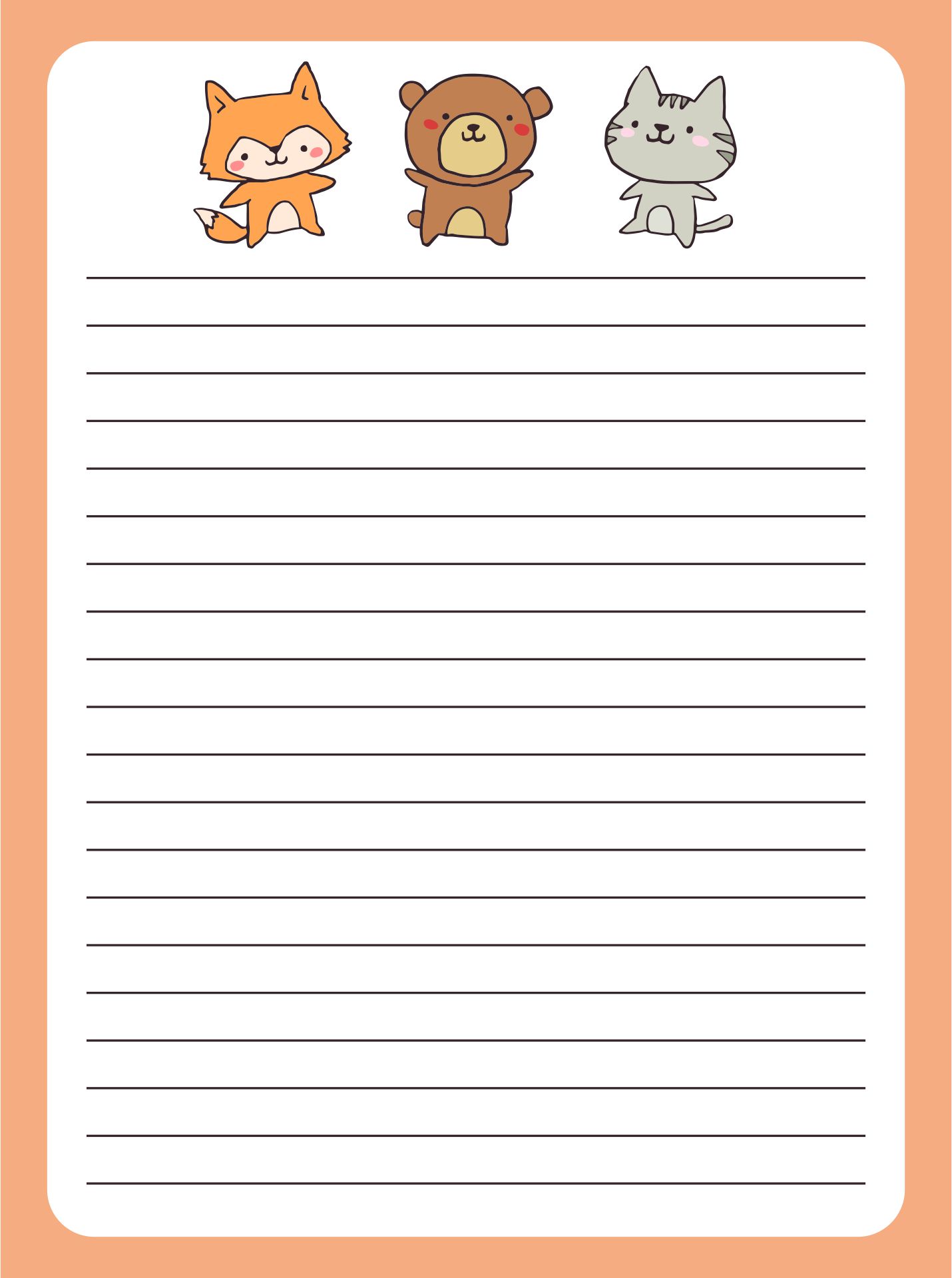 7 Best Images of Dog Free Printable Lined Writing Paper With Borders