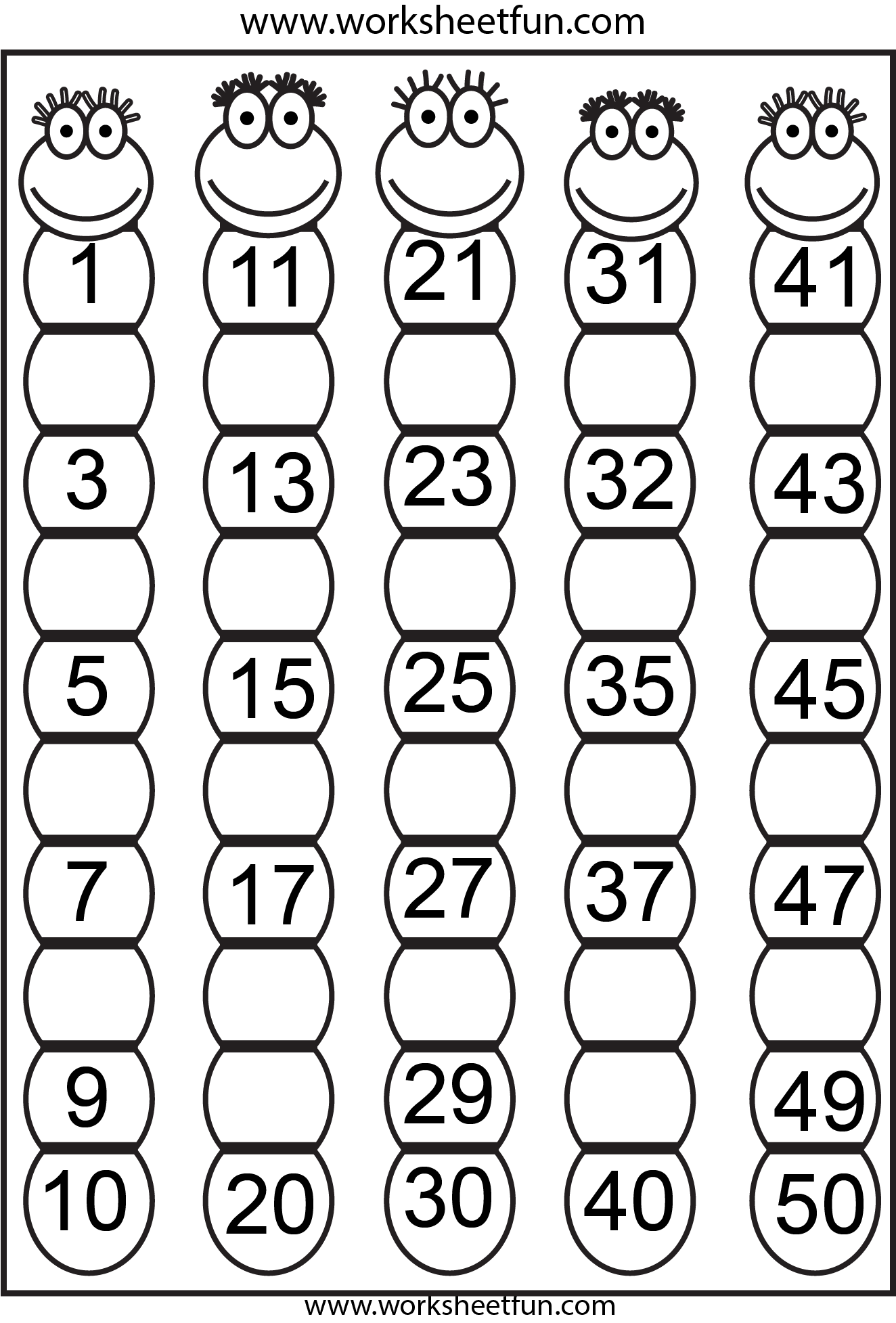 7 Best Images of Number Sheets 1 To 50 Printable - Printable Number 1