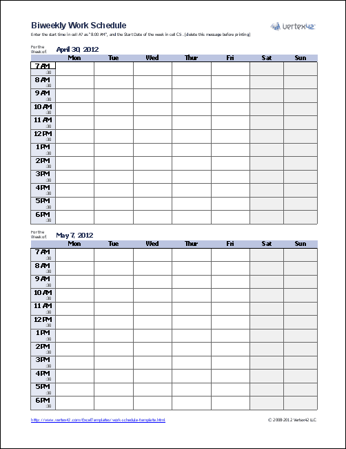 Work Hour Template from www.printablee.com