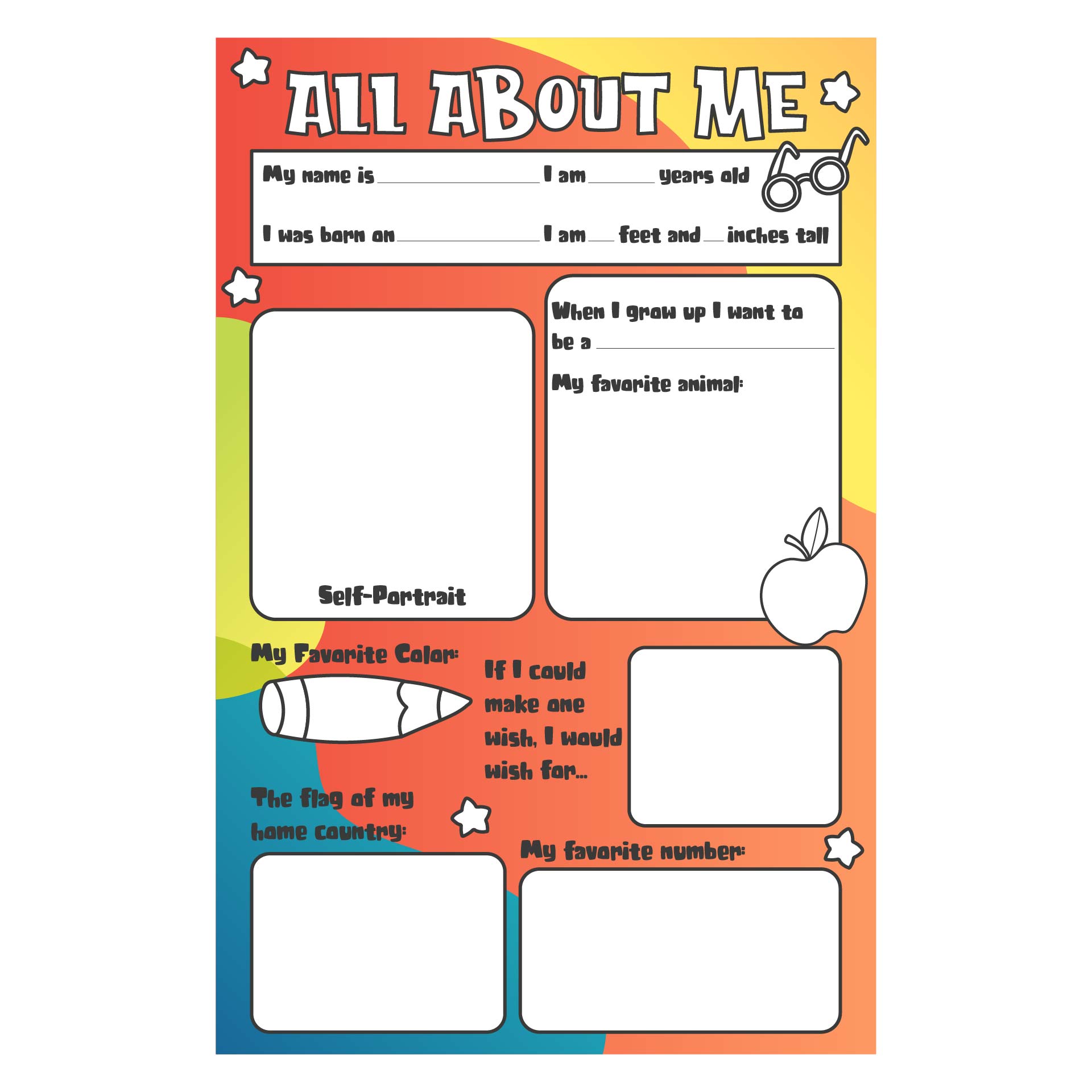 Free Printable All About Me Worksheets For Kids