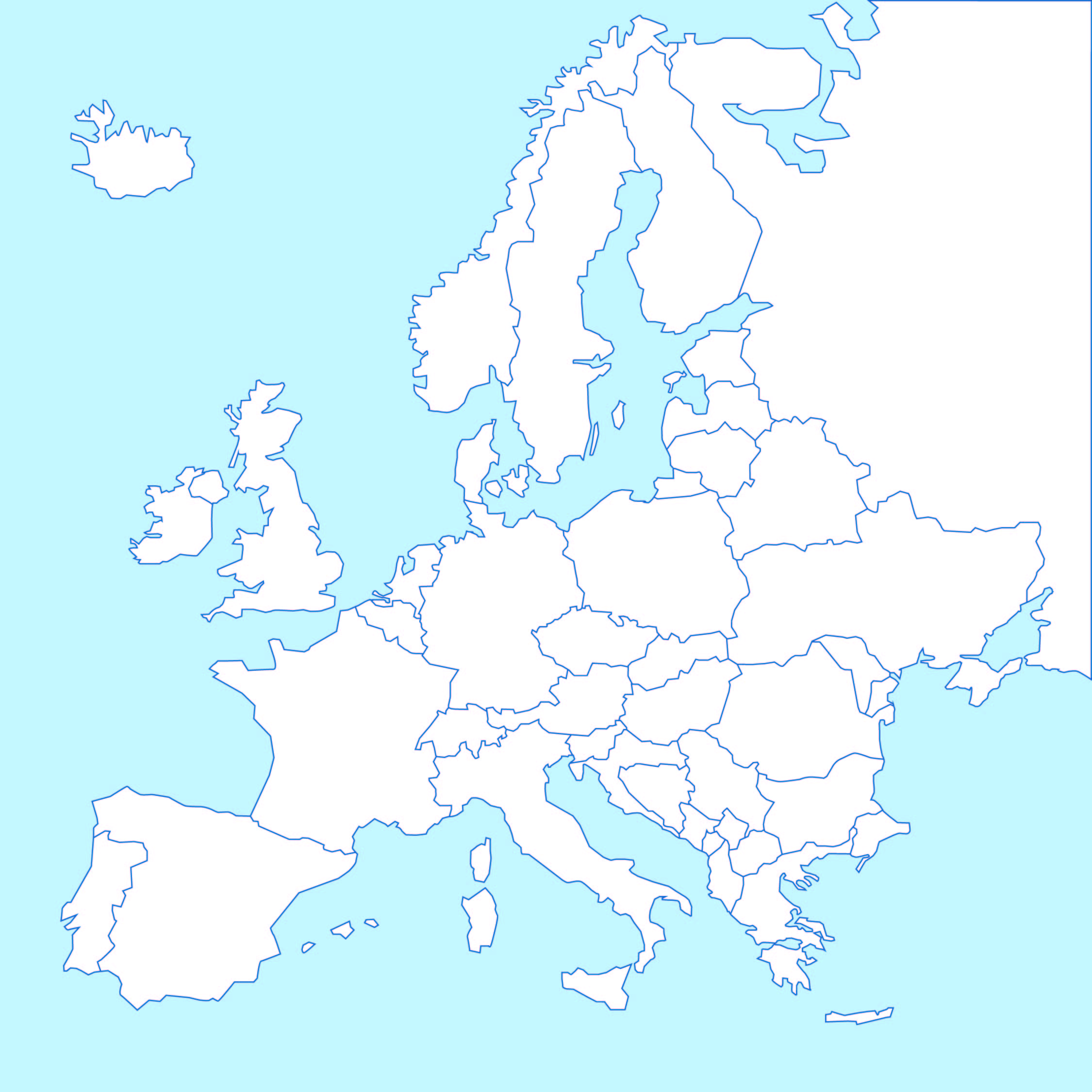 Printable Blank Map Of Europe