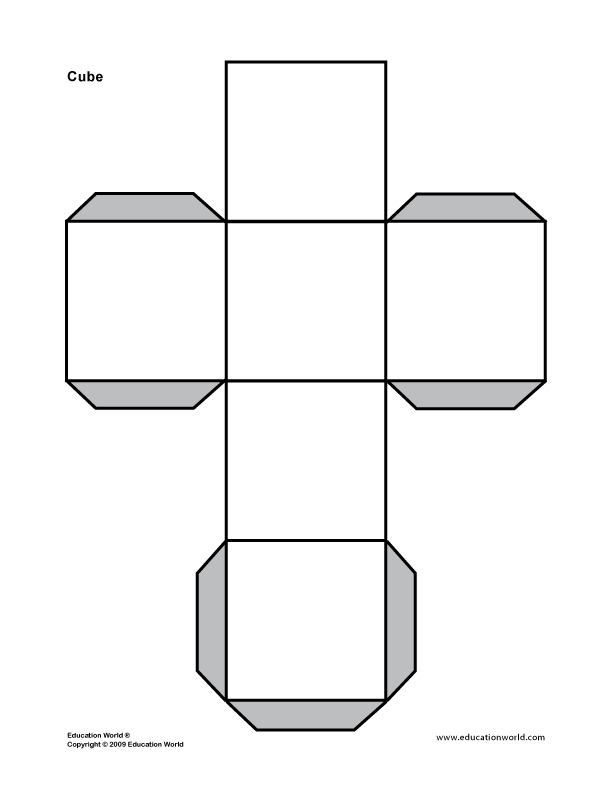 6 Best Images of Printable 3D Shape Templates For Teachers Cube 3D