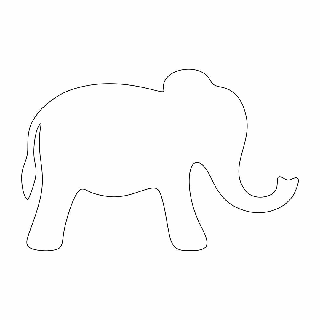 Cut Out Elephant Template