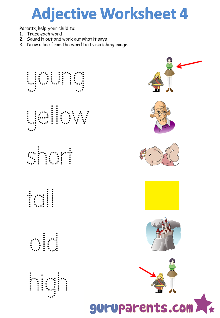 9 Best Images Of Printable Kindergarten Worksheets On Adjectives Kindergarten Adjective