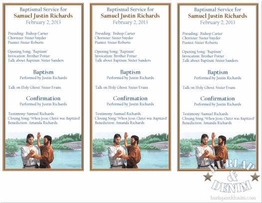 Printable Lds Baptism Program Template Free