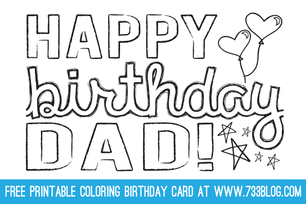7 Best Images of Dad Printable Folding Birthday Card To Color Happy