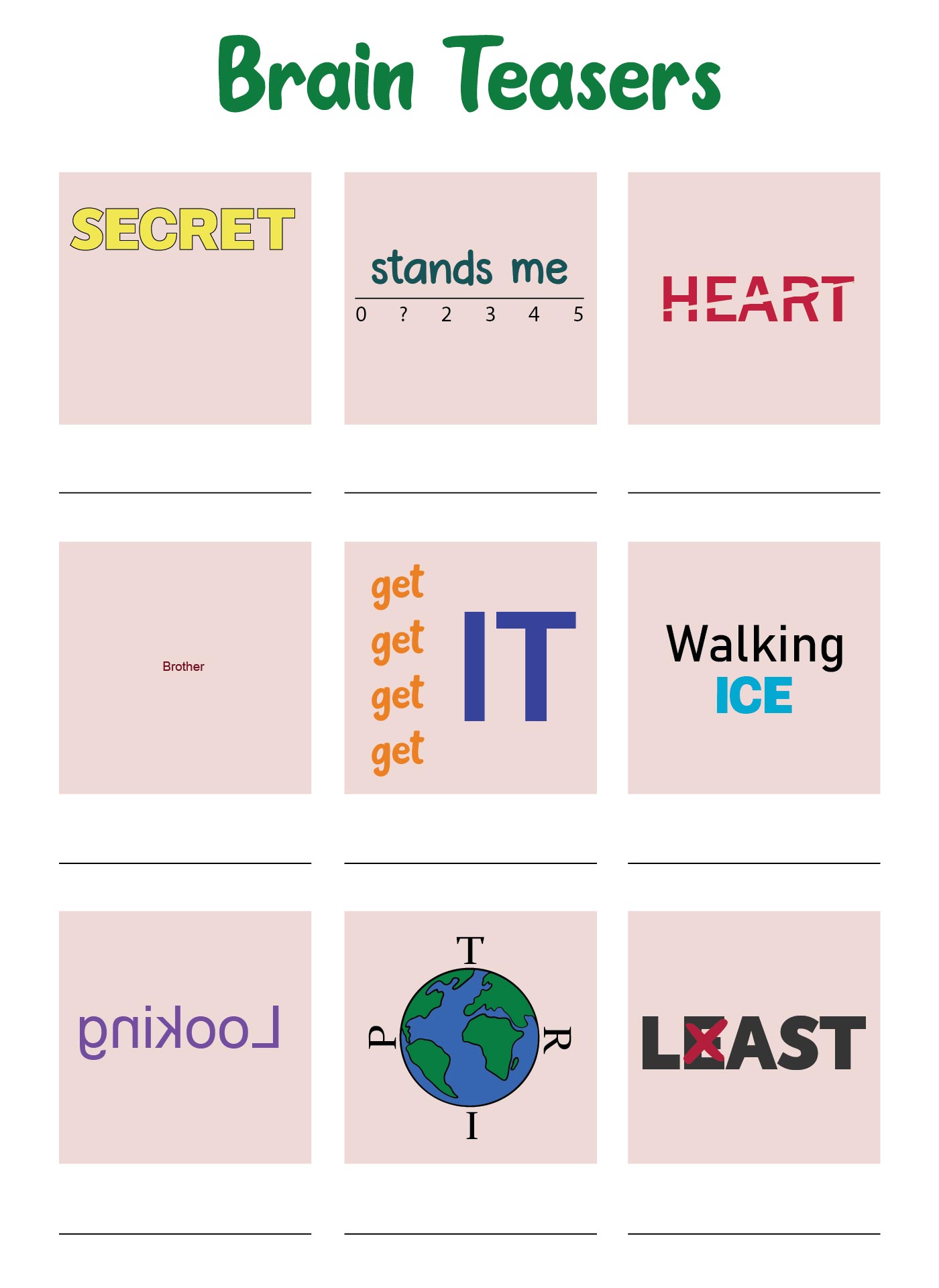 Printable Brain Puzzles