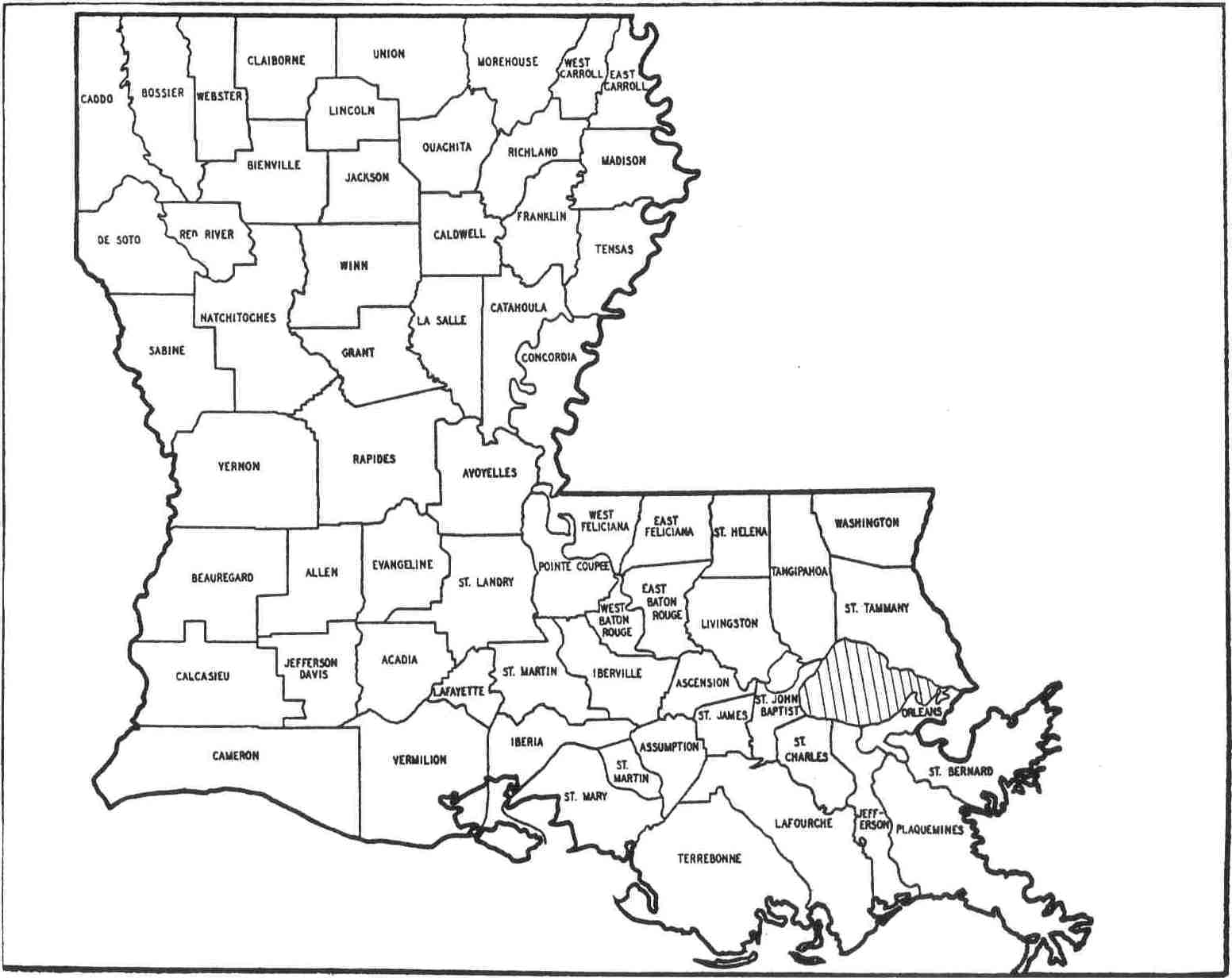 Louisiana Map With Towns And Parishes Paul Smith