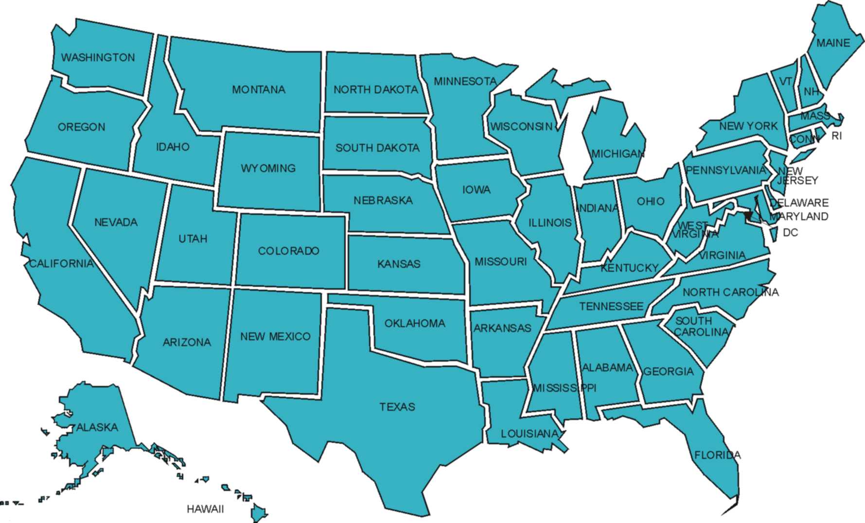 Map Of Us States Free Printable