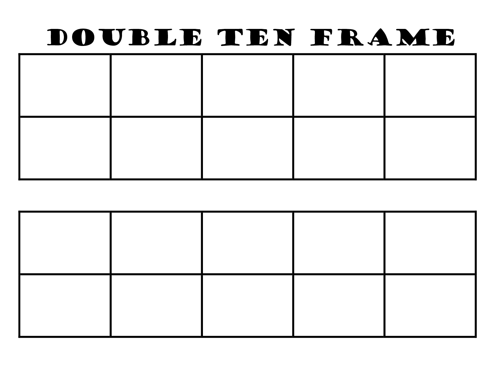 6 Best Images Of Printable Ten Frame Worksheets Blank Double Ten