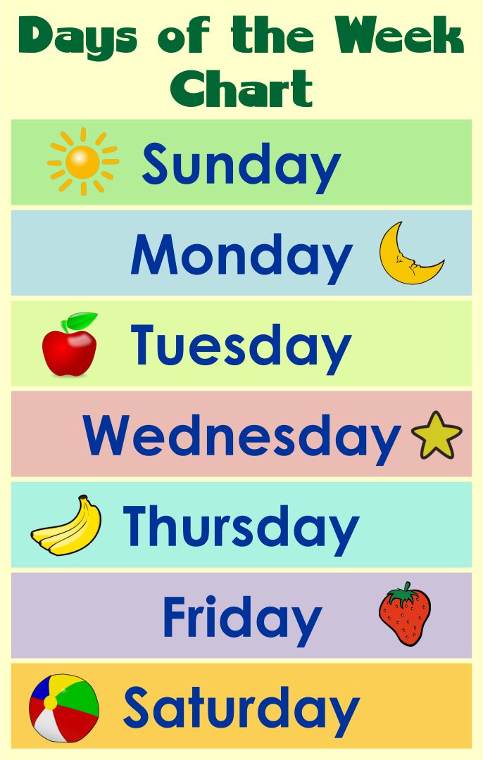 6 Best Images Of Days Of The Week Printables Days Of The Week Chart Printable Free Printable