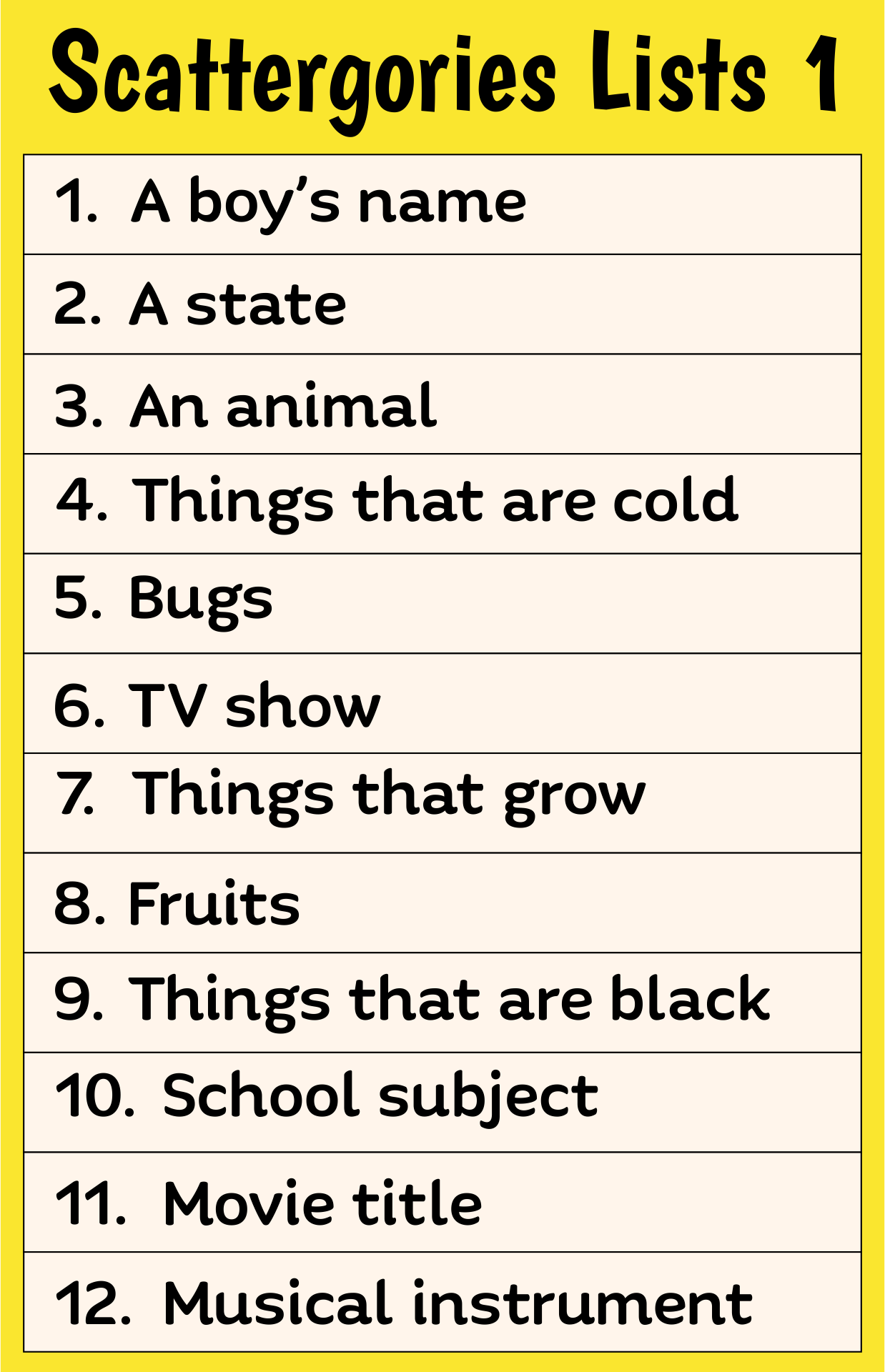 5 Best Images Of Scattergories Lists 1 12 Printable Printable 