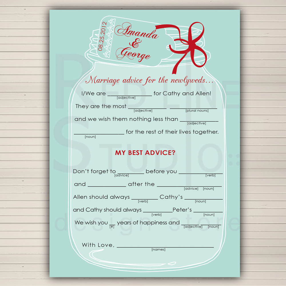 9 Best Images of Wedding Day Mad Lib Printable - Free Printable Wedding