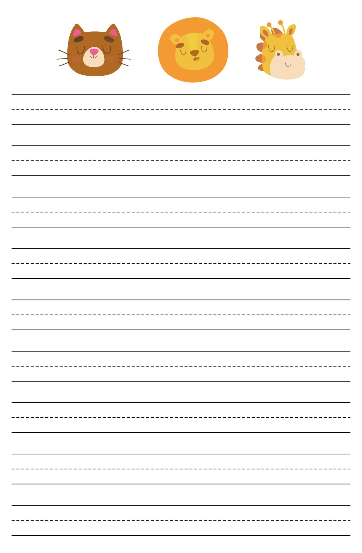 Free Kindergarten Writing Paper Printable