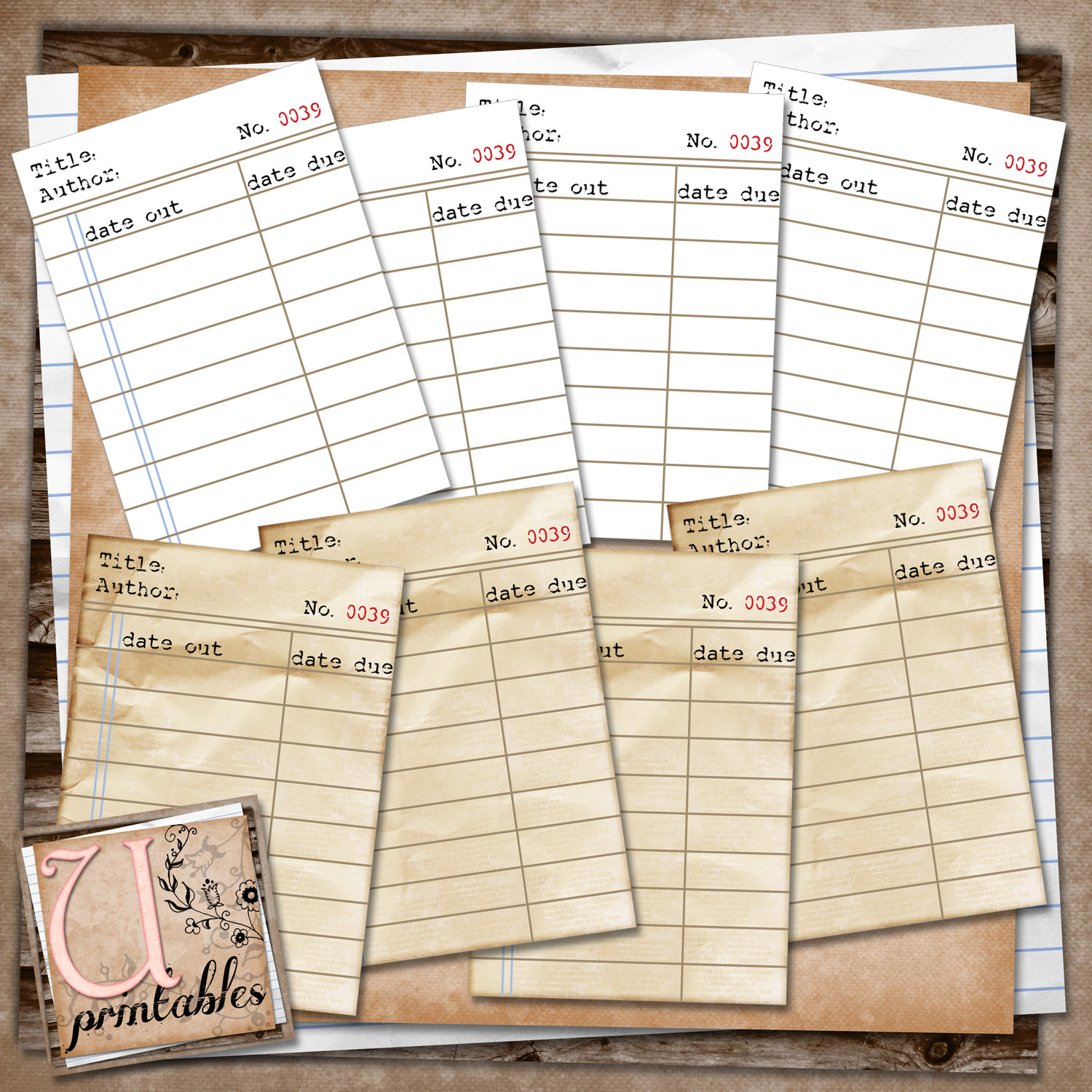 Free Library Card Pocket Printables