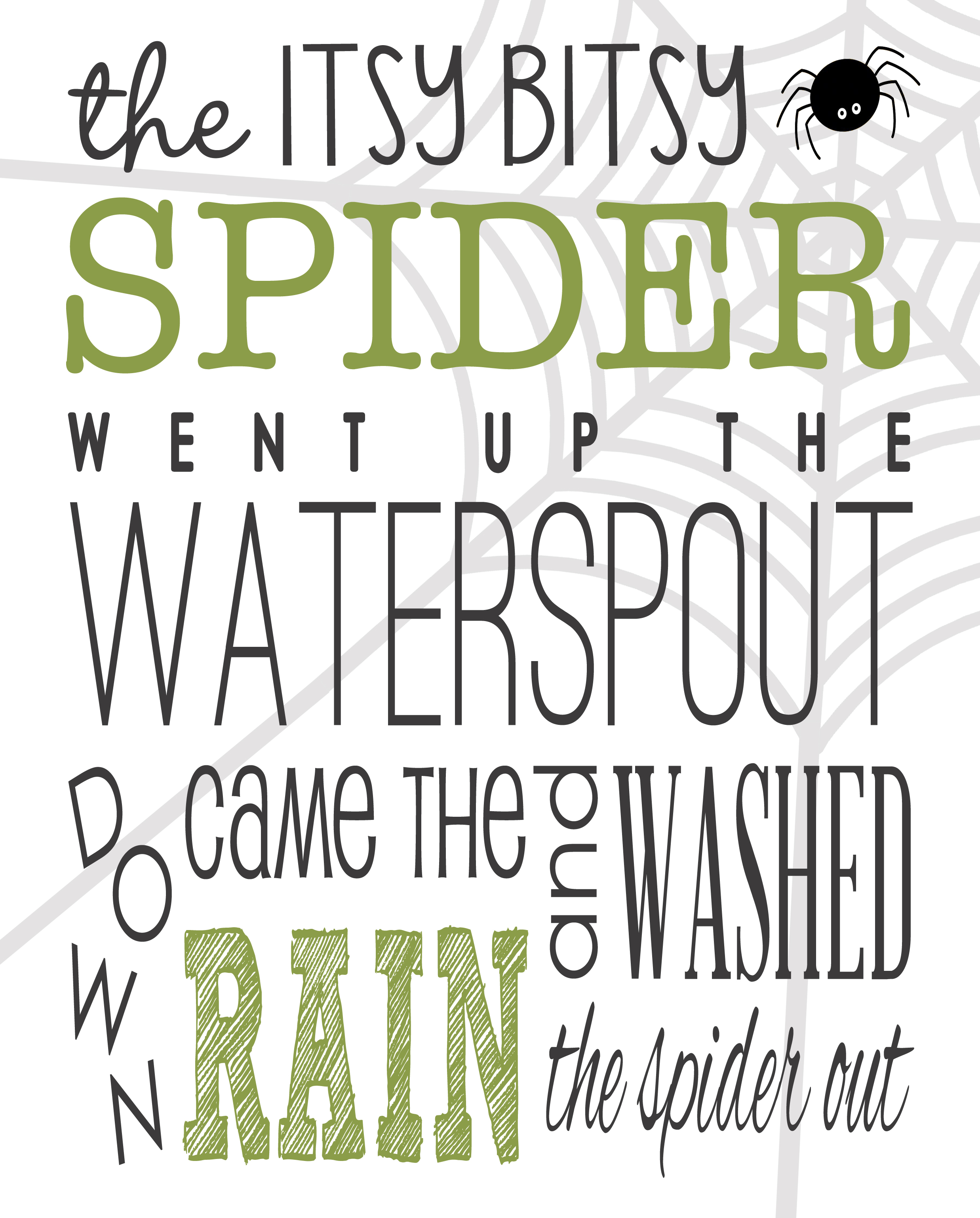6 Best Images of Itsy Bitsy Spider Printables Lyrics Itsy Bitsy