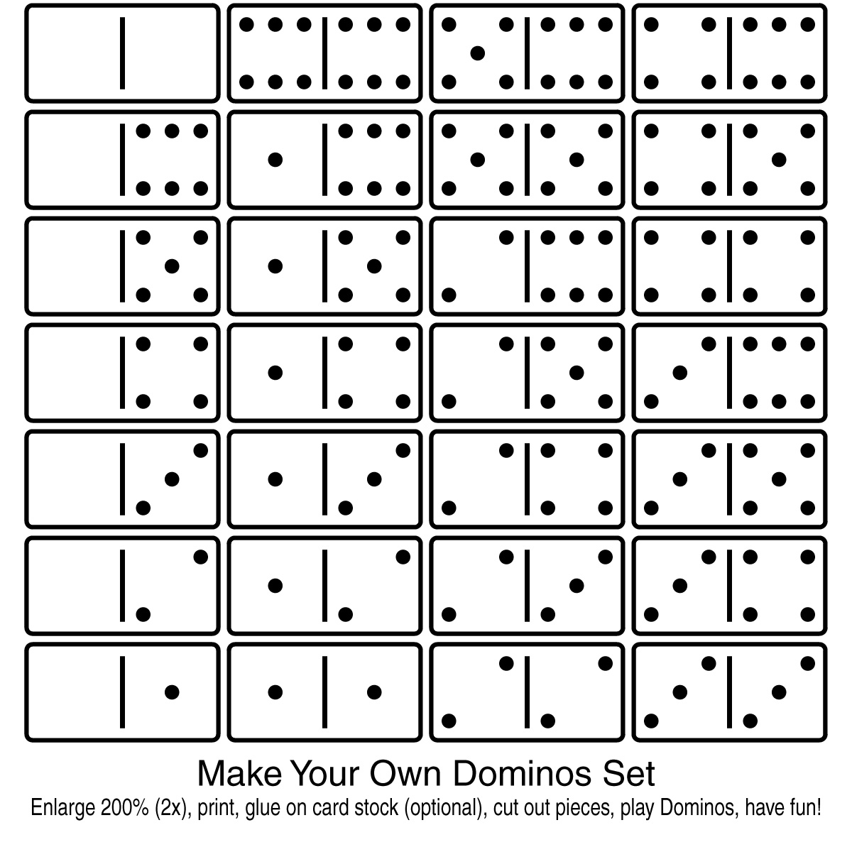 6 Best Images of Phonics Printable Domino Game Pieces Make Your Own