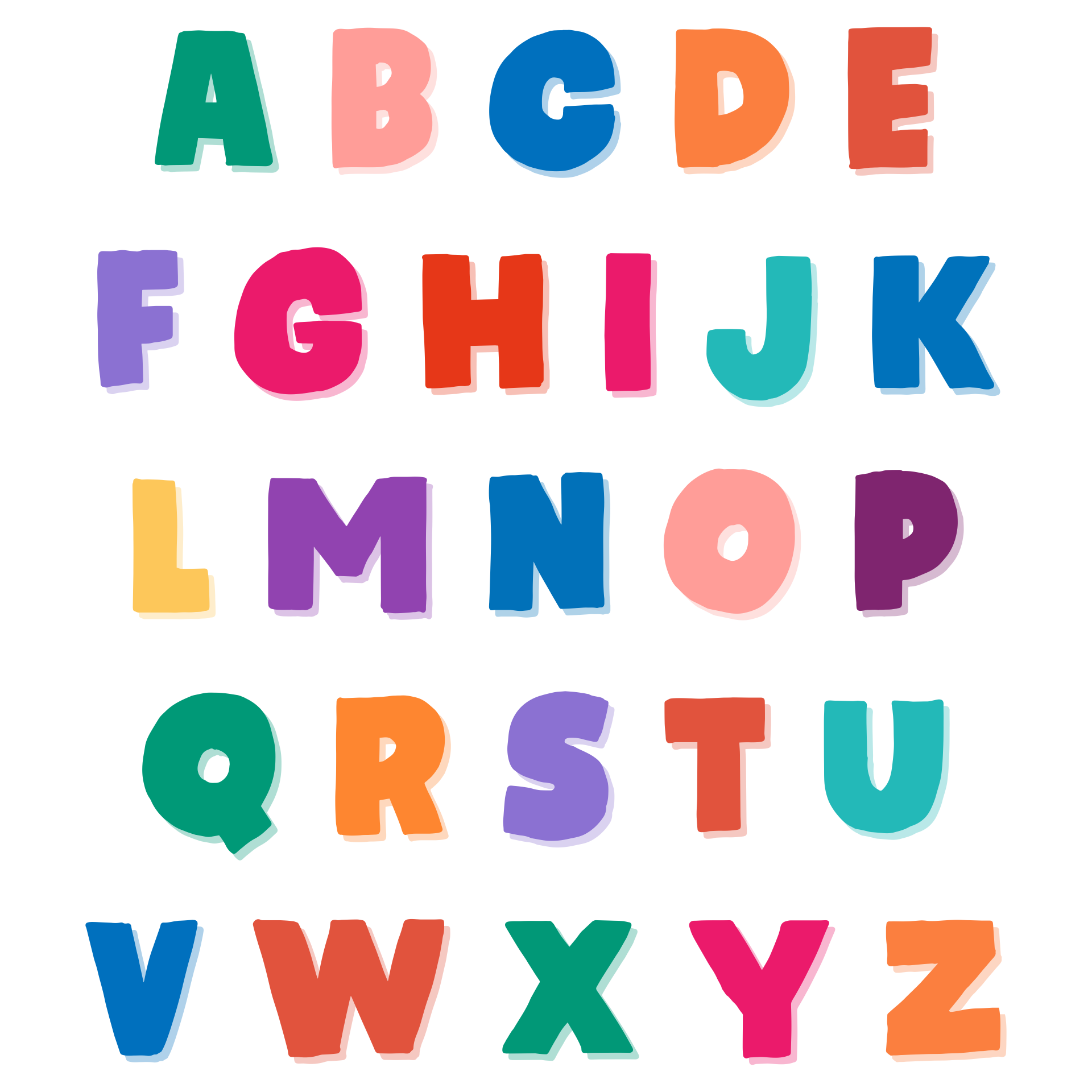 Colorful Alphabet Letters Printable Free