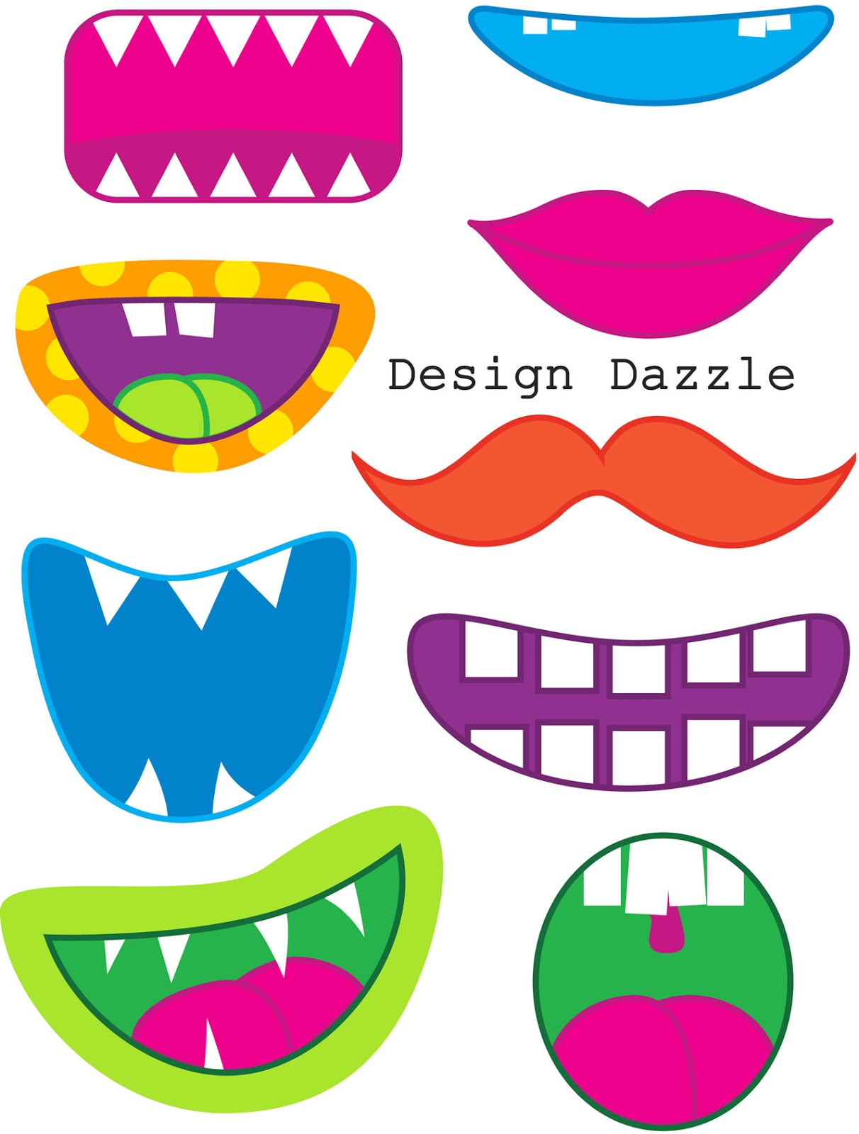 6 Best Images of Printable Mouth Template Printable Monster Mouths