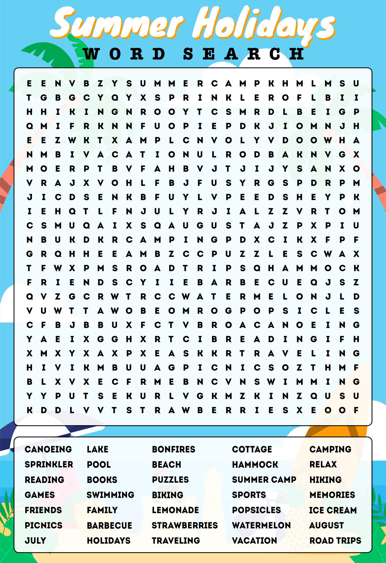 6 Best Images Of Hard Summer Word Search Printable Printable Summer 