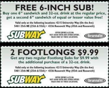 Subway hawaii coupons
