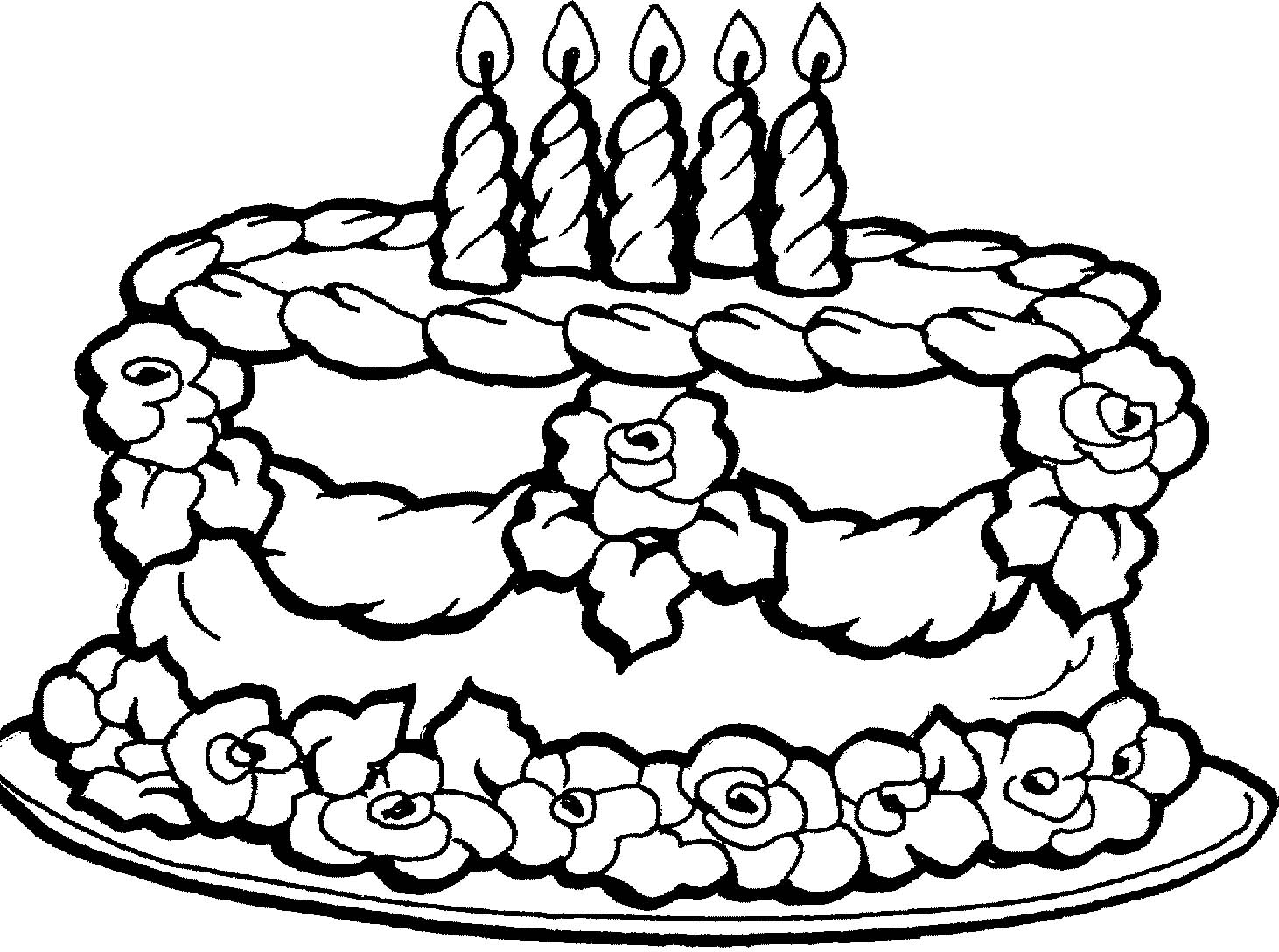Free Printable Birthday Cake Coloring Page