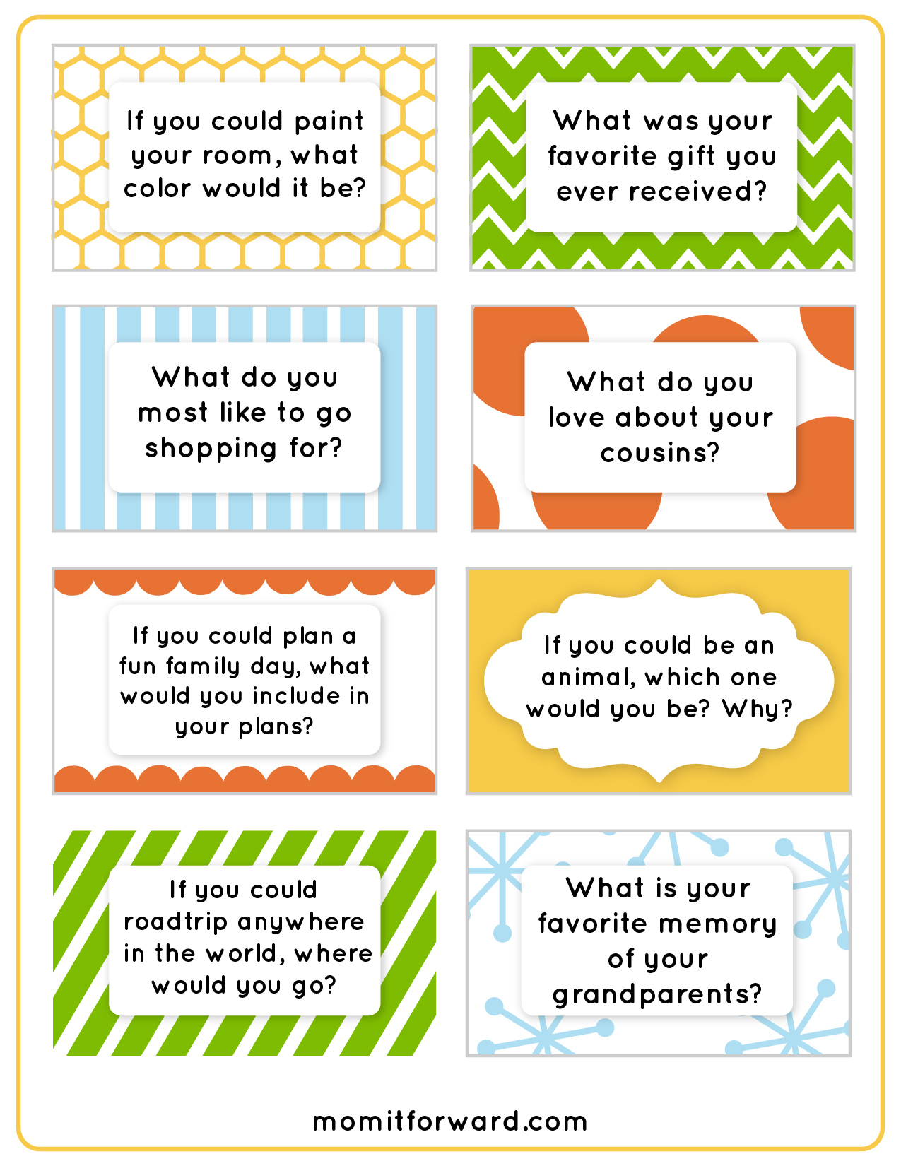 Free Printable Conversation Starters Autism