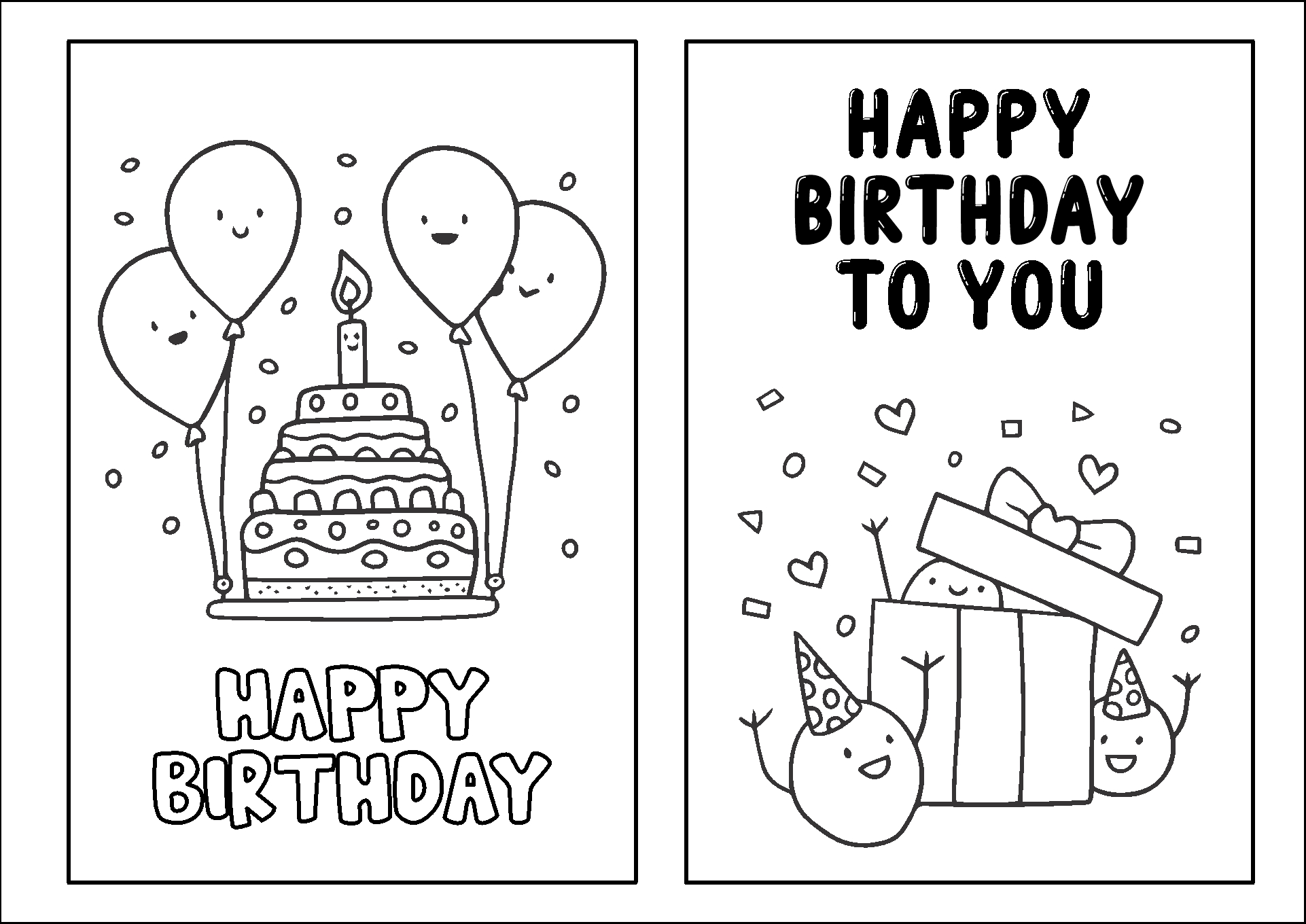 5 Best Images of Printable Birthday Cards To Color - Printable Birthday