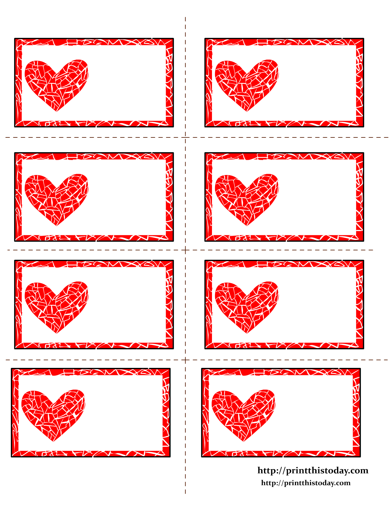 Template Free Printable Valentine Tags