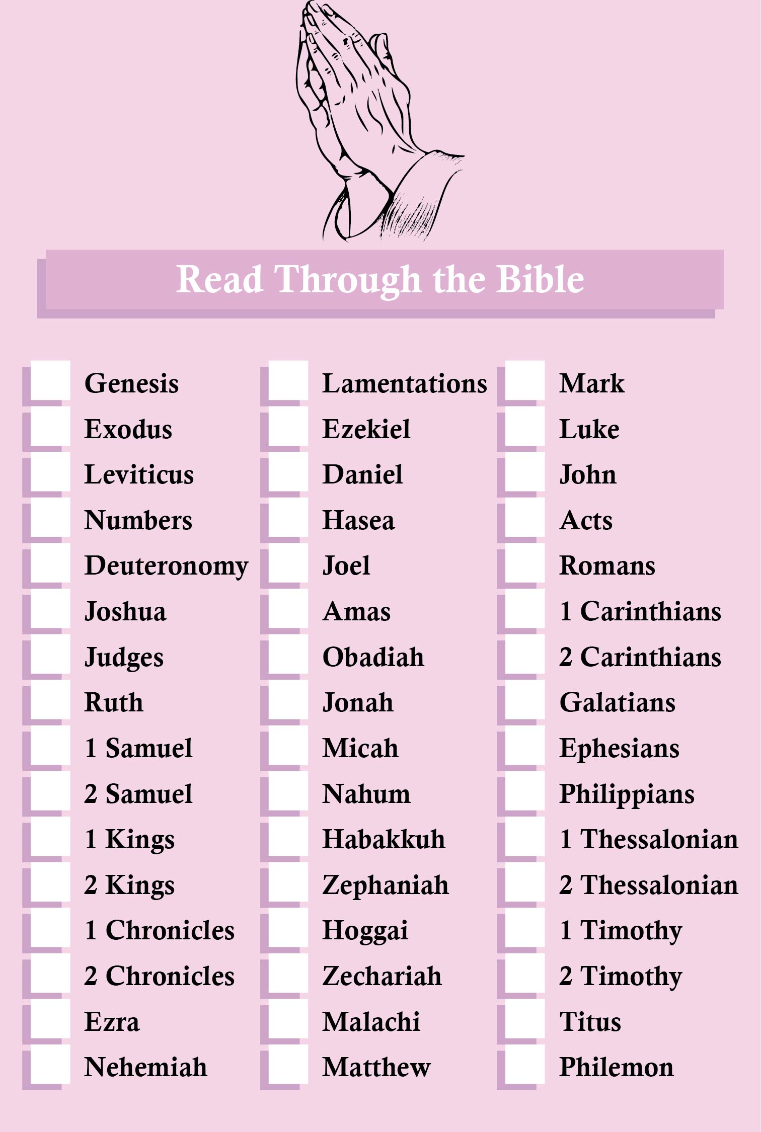 Printable Bible Reading Checklist Printable Word Searches