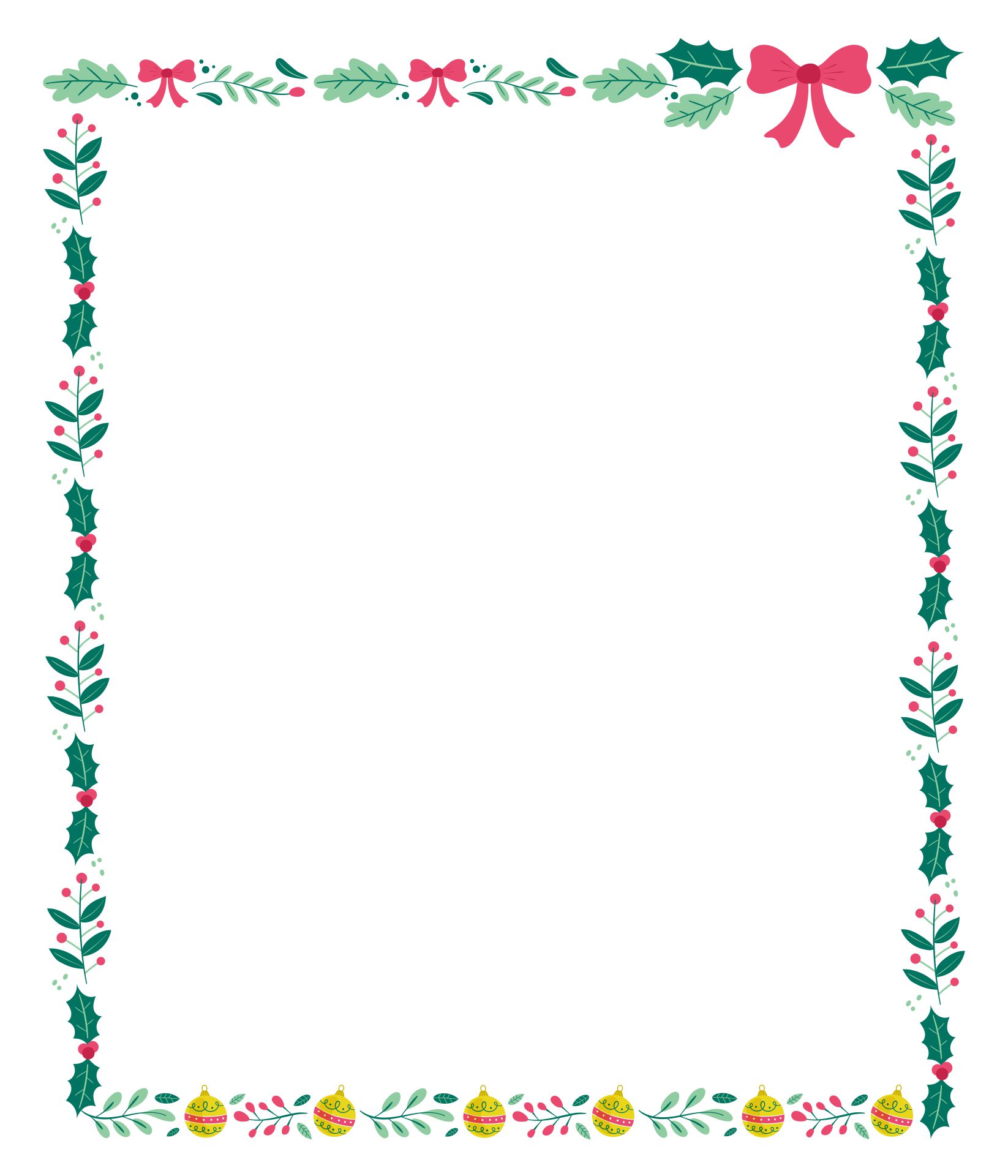 8 Best Images Of Free Printable Christmas Borders Holly Free Christmas Letter Border Templates