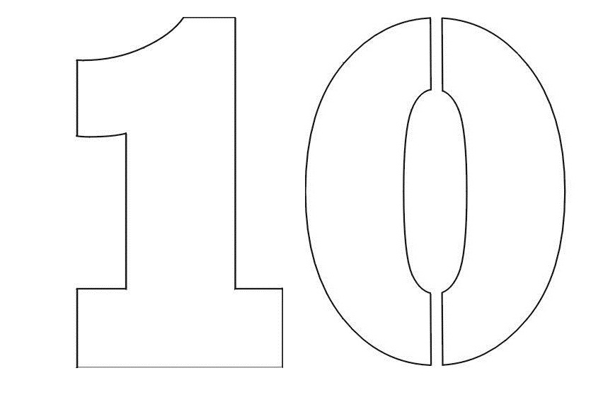 Medium Printable Stencil Numbers 1-10