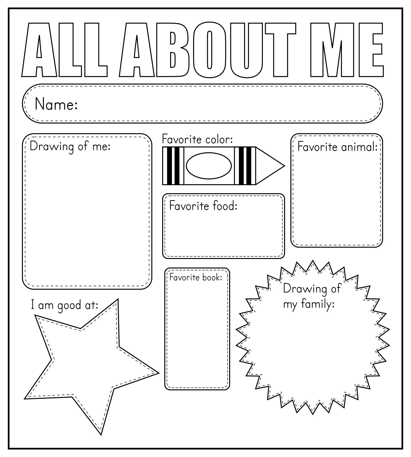 About Me Printable Free
