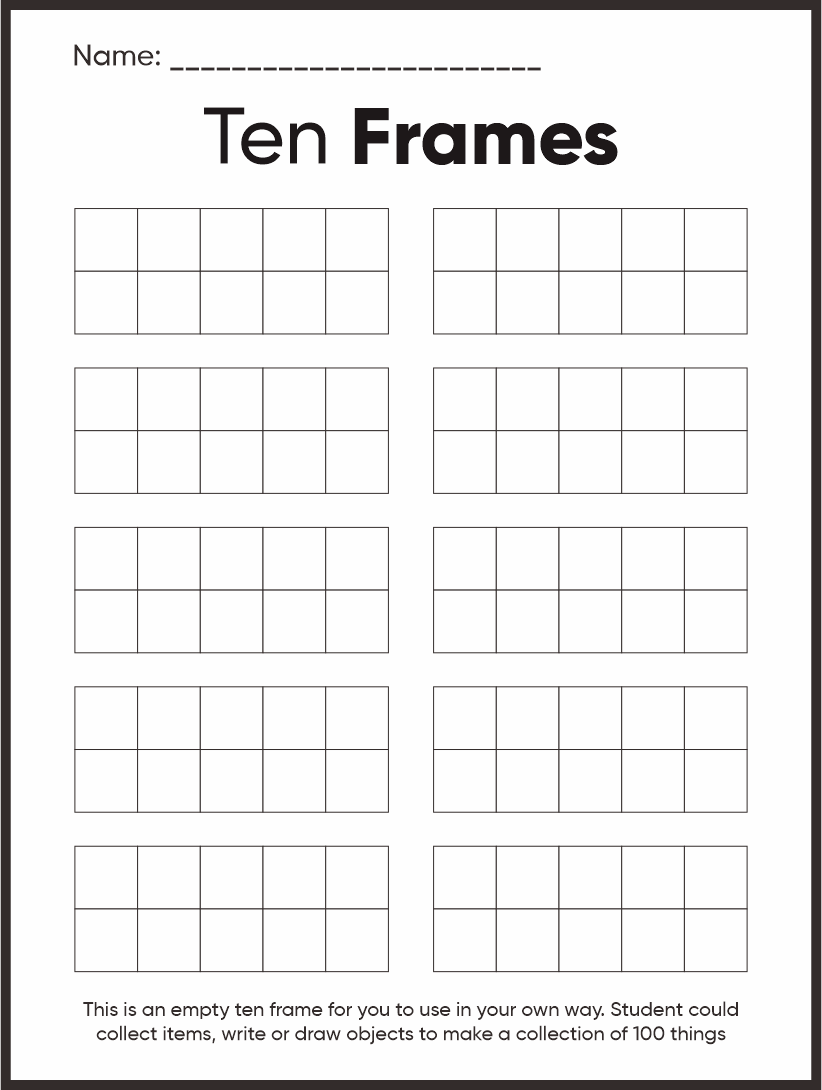 Free Printable 10 Frame Worksheets Printable Templates